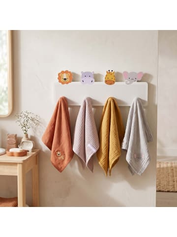 relaxdays Kindergarderobe in Braun/ Orange - (B)40 x (H)20 x (T)5,5 cm