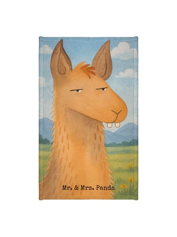 Mr. & Mrs. Panda Handtuch Lamakopf Genervt Design ohne Spruch in Weiß