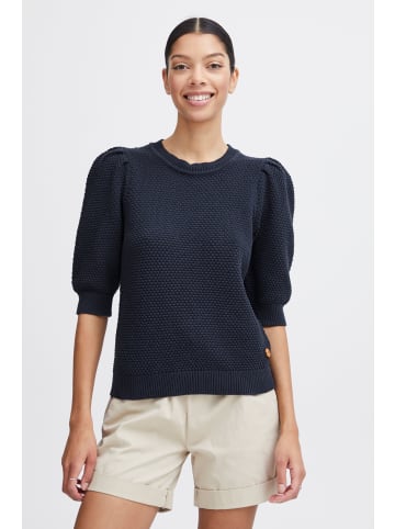 Oxmo Strickpullover OXMicha - 21800082-ME  Halbarm Pullover mit Puffärmeln in Dunkelblau