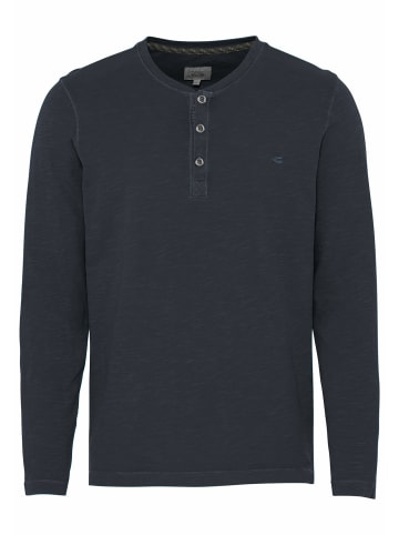 Camel Active Langarmshirt Henley in Dunkelblau