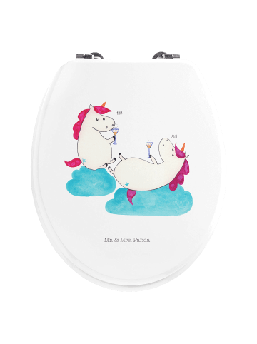 Mr. & Mrs. Panda klo deckel Einhorn Sekt ohne Spruch in Weiß