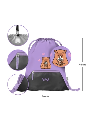 BAAGL Turnbeutel mit Tasche in Violett Capybara