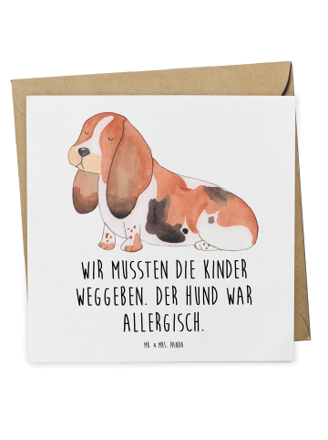 Mr. & Mrs. Panda Deluxe Karte Hund Basset Hound mit Spruch in Weiß