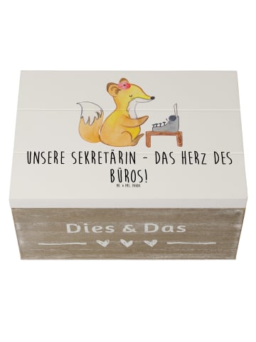 Mr. & Mrs. Panda Erinnerungsbox Sekretärin Herz mit Spruch in Weiß