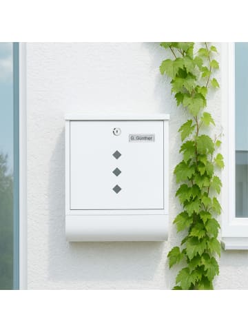relaxdays Briefkasten mit Zeitungsfach in Weiß