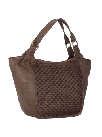 Greenland Nature Femi & Nine Schultertasche Leder 38 cm grey