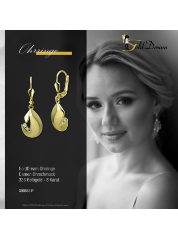 GoldDream Echtgold, 333er Gelbgold Damen Ohrhänger Tropfen Ohrring ca. 30mm