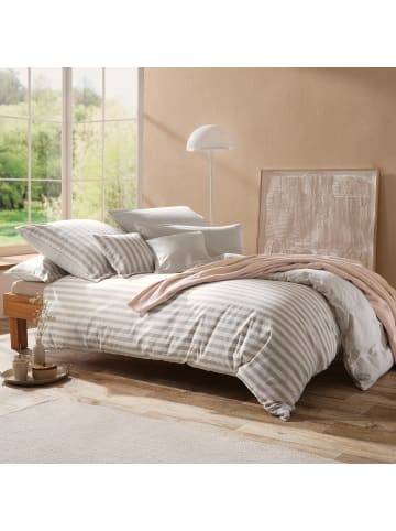 Erwin Müller Edel-Flanell Wendebettwäsche in taupe-weiß