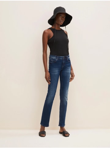 Tom Tailor Straight Bleached Jeans Regular Fit Denim Hose aus Baumwolle ALEXA in Blau