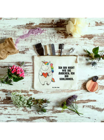 Mr. & Mrs. Panda Mäppchen Einhorn Herz mit Spruch in Weiß