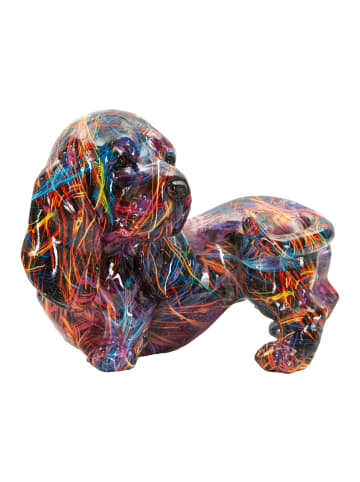 Mauro Ferretti Mehrfarbige, dackelförmige Kunstharzskulptur, 20 x 14 x 16,5 cm