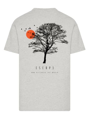 F4NT4STIC T-Shirt Escape Discover the World Tree Birds in grau meliert