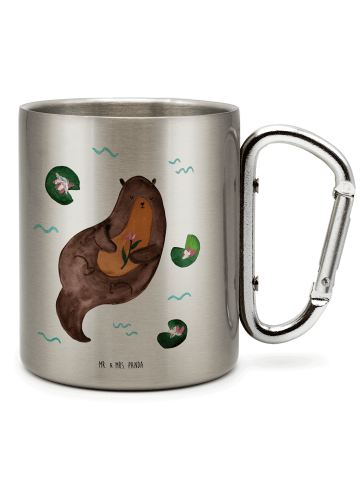 Mr. & Mrs. Panda Thermobecher Otter Seerose ohne Spruch in Silber
