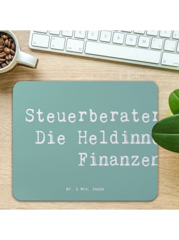 Mr. & Mrs. Panda Mouse Pad Spruch Steuerberaterin Heldin mit Spruch in Meeresbrise