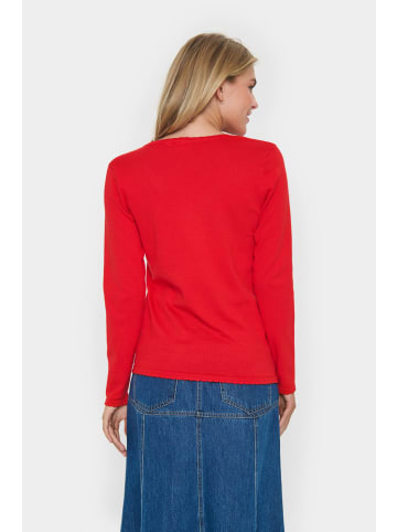 SAINT TROPEZ Strickpullover MilaSZ Gerade Passform in Flame Scarlet