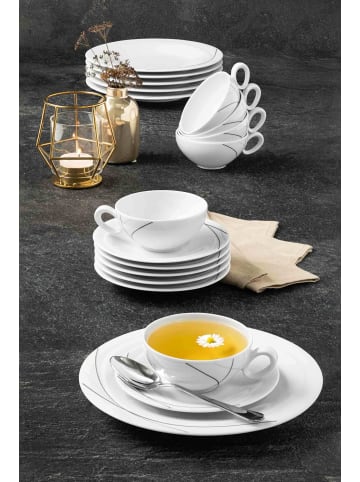 Seltmann Weiden 18-tlg. Teeservice Trio Highline in in schwarz-weiß