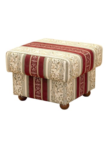 58 aufm Kessel POLSTERSESSEL mit Hocker Kama Chenille rot