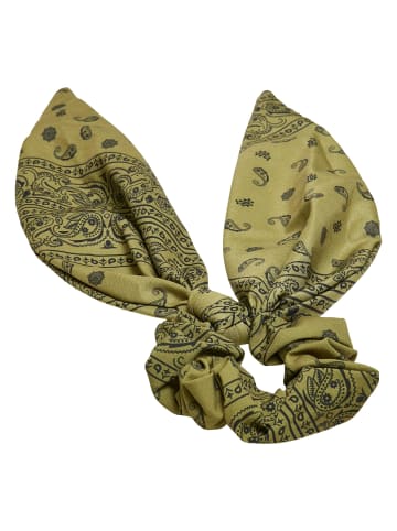 Urban Classics Urban Classics Unisex Bandana Print Scrunchies With XXL Bow 2-Pack in khaki/lightlilac