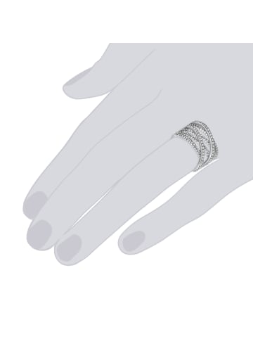 Lulu & Jane Ring aus Metall-Legierung mit Glas in silber