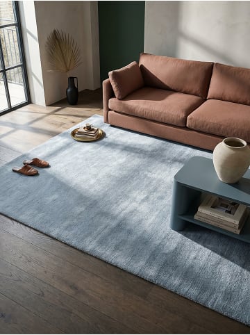 KADIMA DESIGN Läufer Uni rutschhemmend weich wohnlich Wohnzimmer Schlafzimmer in Blau