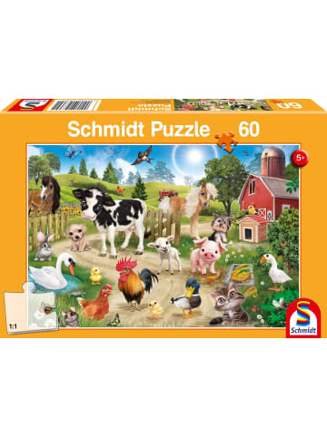 Schmidt Spiele Animal Club, Bauernhoftiere. Puzzle 60 Teile | Kinderpuzzle Standard 60 Teile