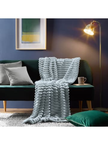 Erwin Müller Fleece, Microfaser Wohndecke 2er-Pack Aosta in silbergrau