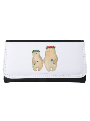 Mr. & Mrs. Panda Portemonnaie für Damen Bären mit Blumenkranz oh... in Weiß