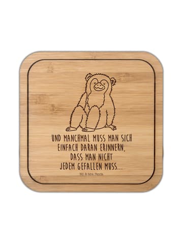 Mr. & Mrs. Panda Getränkeuntersetzer Affe mit Spruch in Transparent