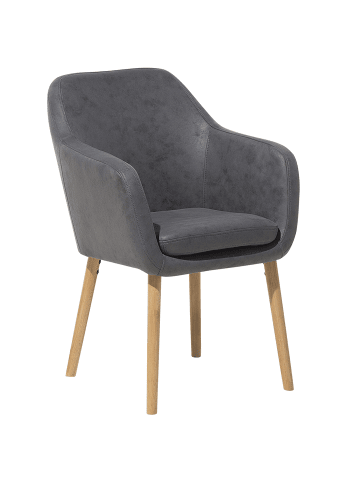 Beliani Esszimmerstuhl YORKVILLE in Grau/Braun - (W) 56 x (H) 82 x (L) 46 cm