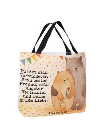 Mr. & Mrs. Panda Shopper Bären Liebe Design mit Spruch in Weiß