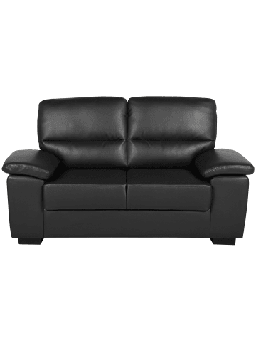 Beliani 2-Sitzer Sofa VOGAR in Schwarz/Schwarz - (W) 156 x (H) 90 x (L) 74 cm