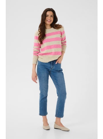Kaffe Strickpullover KAniel Regular fit in Feather Gray Mel/Pink melange