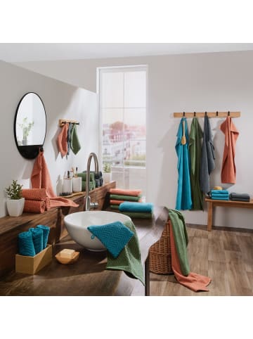 REDBEST Frottier, Jacquard Gästetuch 4er-Pack Palmdale in terra