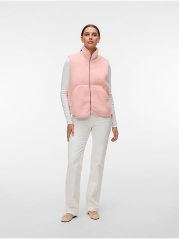 Vero Moda Teddyfell Weste in Strawberry Cream