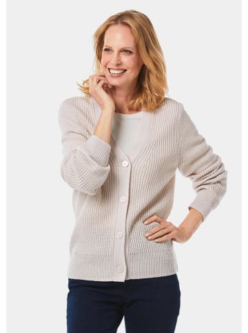 GOLDNER Strickjacke Pflegeleichte Strickjacke in hochwertiger Rippenstruktur in stein