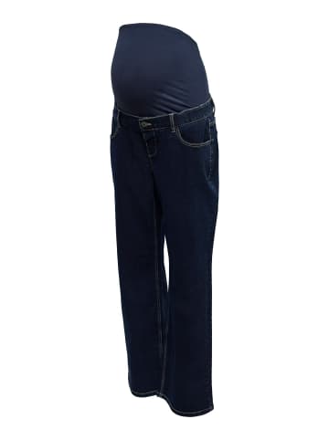mama licious Umstandsjeans mit weitem Bein in Dark Blue Denim 1