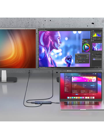 Wozinsky WHBC10Y4S 6in1 USB C Hub Aluminium Grau