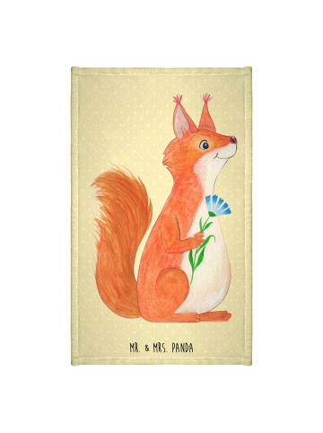 Mr. & Mrs. Panda Handtuch Eichhörnchen Blume ohne Spruch in Gelb Pastell