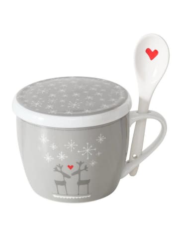 Boltze Weihnachtstasse in dunkelgrau