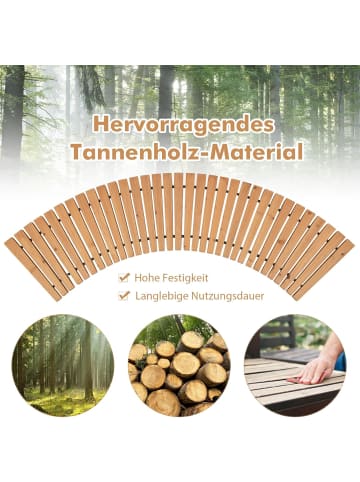 COSTWAY Gartenweg Holz ausrollbar 216x43cm in Beige