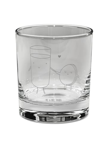 Mr. & Mrs. Panda Whiskey Glas Milch Keks ohne Spruch in Transparent