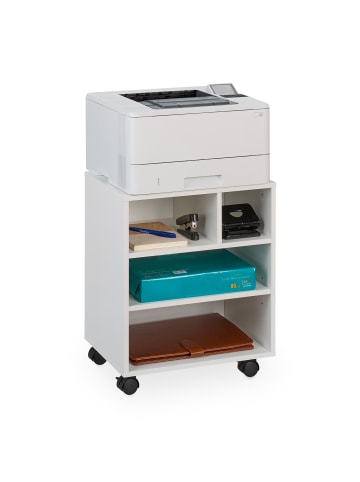relaxdays Rollcontainer in Weiß - (B)40 x (H)49 x (T)30 cm