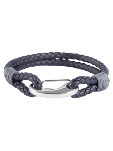 Adeliás Unisex Armband – Textilarmband aus Leder 22 cm in grau