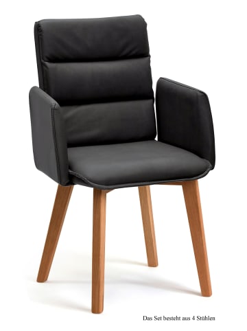 58 aufm Kessel ARMLEHNSTUHL (4er-Set) Daritsa 52x92x60 Eiche geölt/Anthrazit