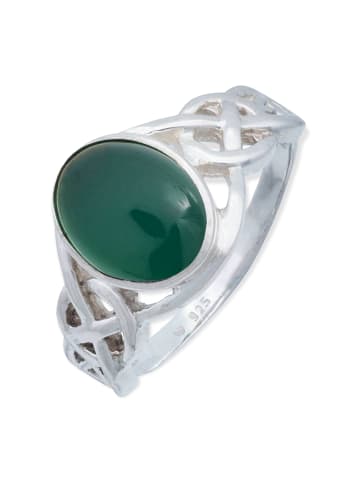 mantraroma 925er Silber - Ringe mit grüner Onyx