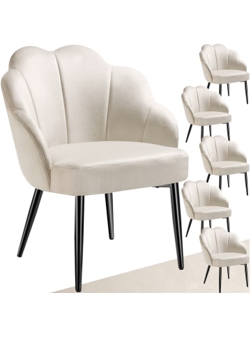 tectake Cocktailsessel gepolstert, mit Samtbezug, gewölbte, 66 x 62 x 80,5 cm
