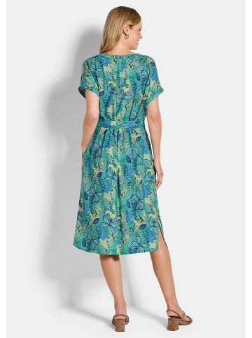 GOLDNER Kurzgröße:  Viskosekleid mit floralem Muster in salbei / gemustert