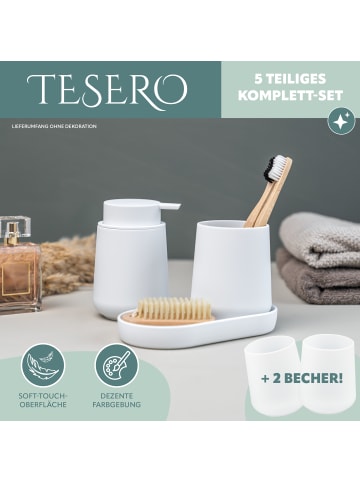 eluno Bad-Accessoires Set TESERO 5tlg. ca. 8,5 x 12 x 9 cm (B/H/T)