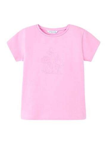 Mayoral T-Shirt Blumen Glitzer in Rosa