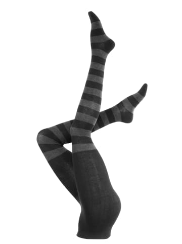 Yenita® Strickstrumpfhose Baumwoll-Strumpfhose in anthrazit-schwarz